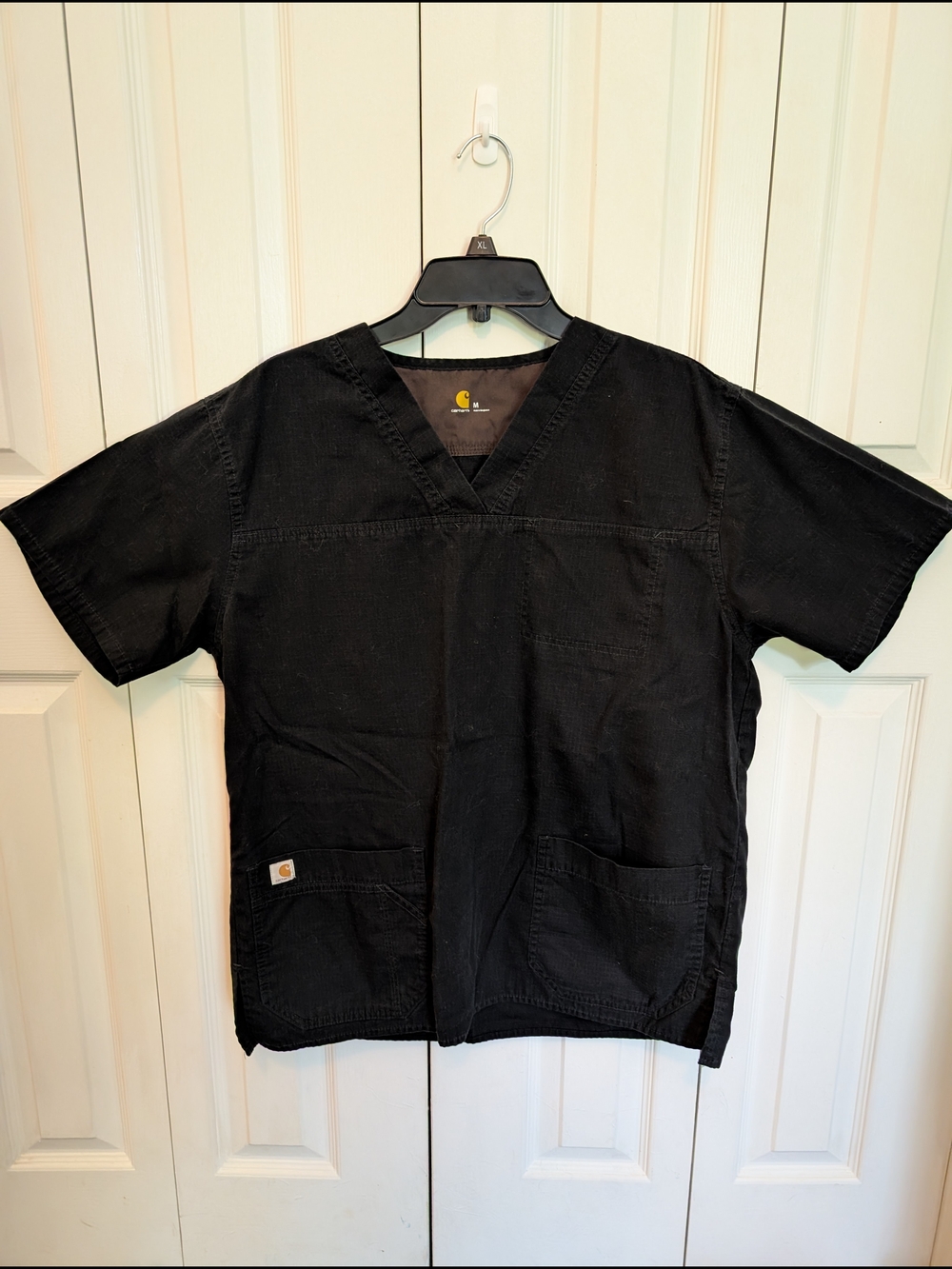 Carhartt Black V-Neck Work Scrub Top - Men's